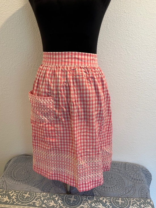 NONE Accessories - VINTAGE PINK GINGHAM EMBROIDERED APRON